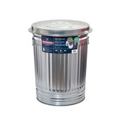 Behrens 31 gal Round Trash Can, Silver, with a lid, Galvanized Steel 1270